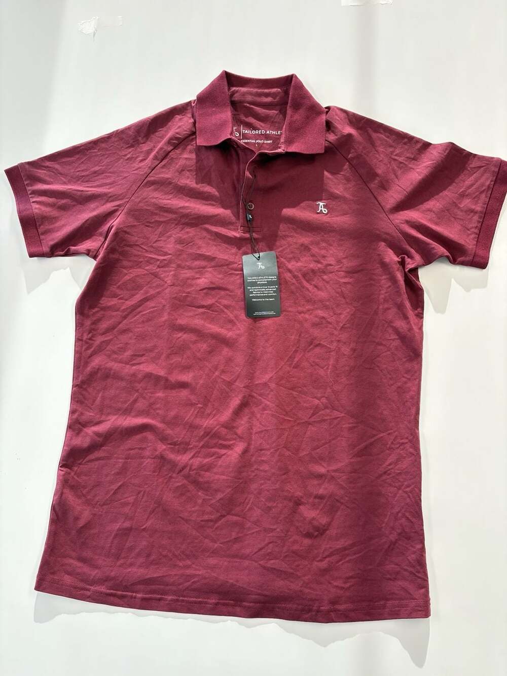 Tailored Athlete Essential Polo Shirt Size L Burgundy